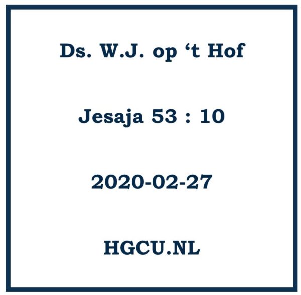 Preken-Cd Ds. W.J. op 't Hof