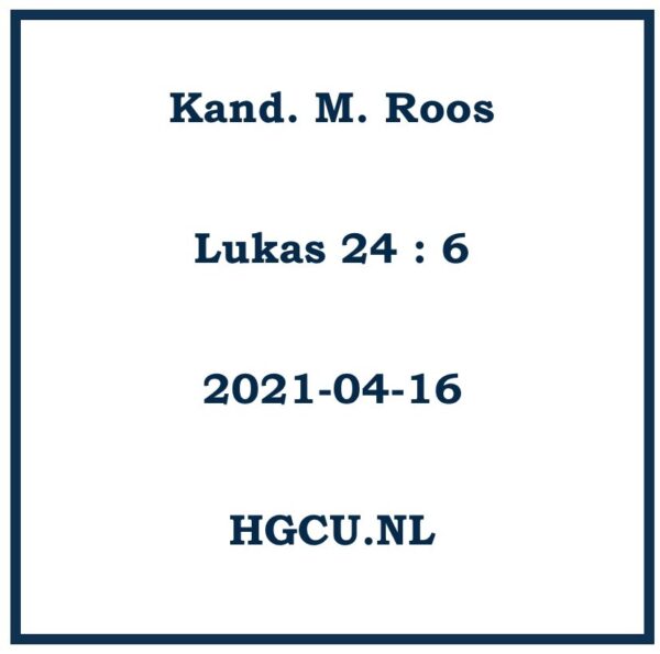 Preken Cd Van Kand. M. Roos