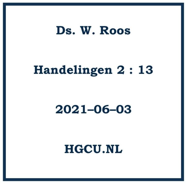 Preken Cd van Ds. W. Roos