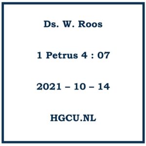 Preken cd van Ds. W. Roos